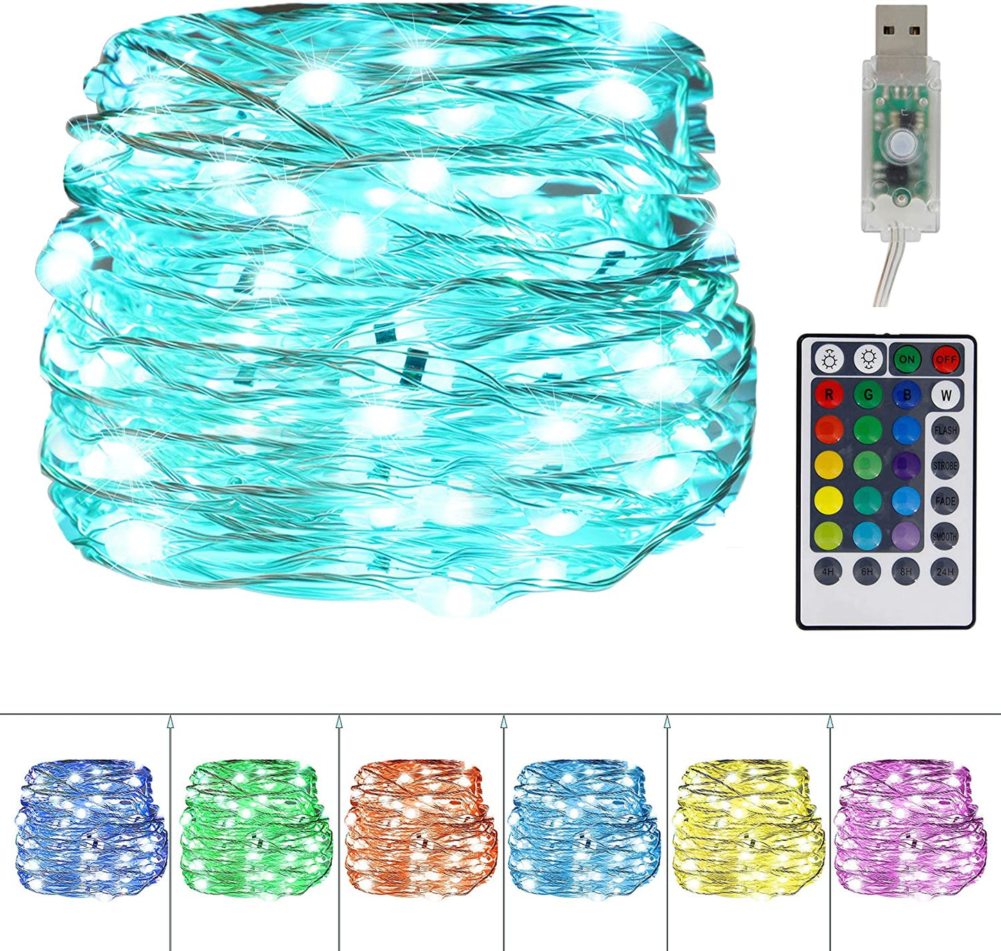 USB Powered Fairy String Lights with Remote Control