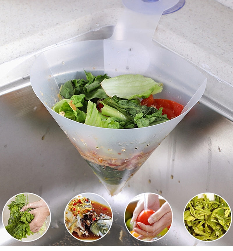 Foldable Rice Draining Self Standing Dish Washing Funnel