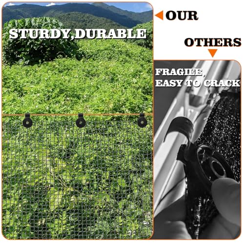 20-Piece Black Round Shade Cloth Clips for Sun Shade Net, Anti-Bird & Garden Netting - UV Resistant Shade Fabric Accessories