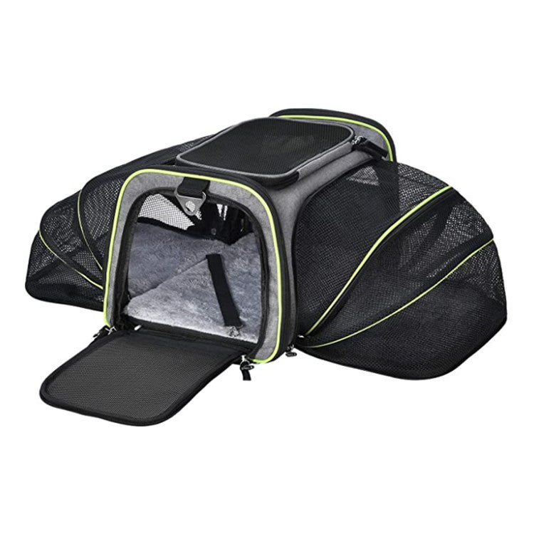 Sky Paws: Expandable Foldable Pet Carrier for Cats & Dogs - Airline Approved with Reflective Tapes