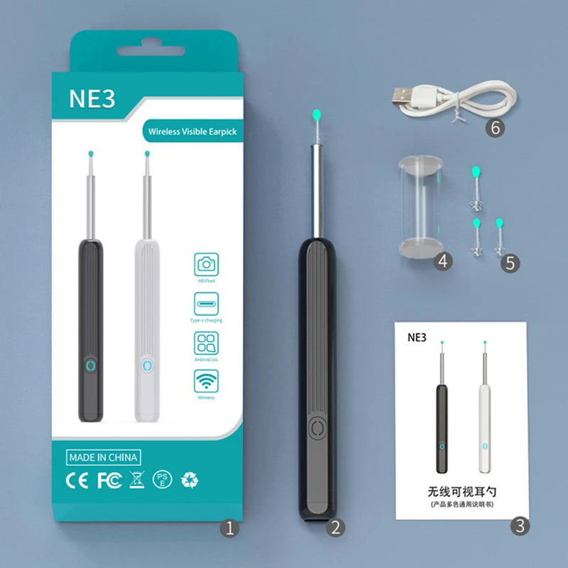 Safe Ear Wax Removal Tool with Camera with Type-C Charging