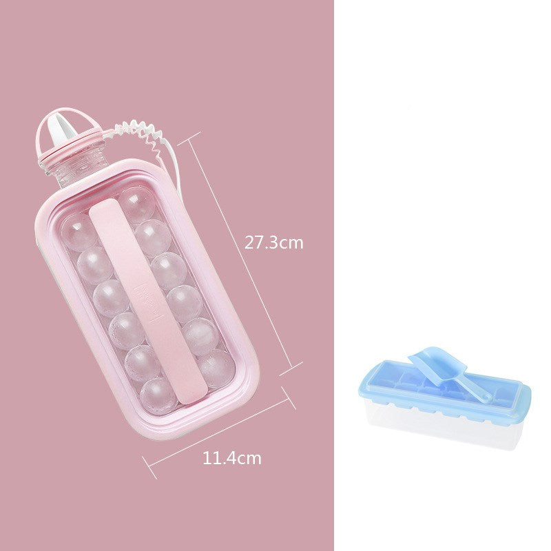 Ice Kettle Ice Ball Maker 2-In-1 Cold Water Bottle Household Ice Cube