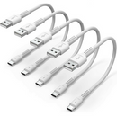 Mini 6 inch Short Charger Cable - Fast Charging Cord USB A to Type C Pack of 5