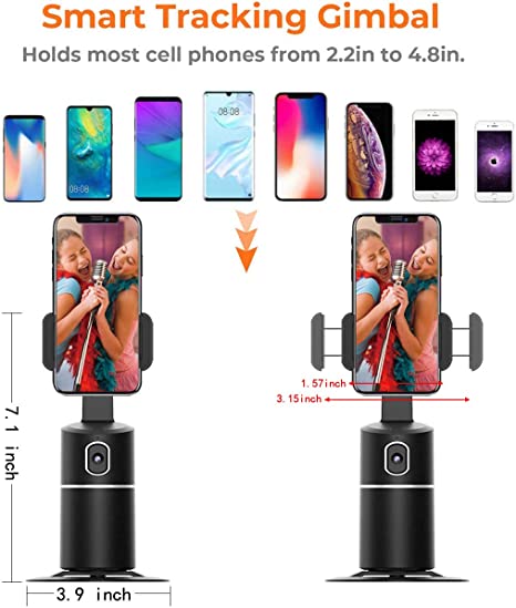 Face Tracking Cell Phone Stand Rotate Best for Vlog Shooting Live Stream