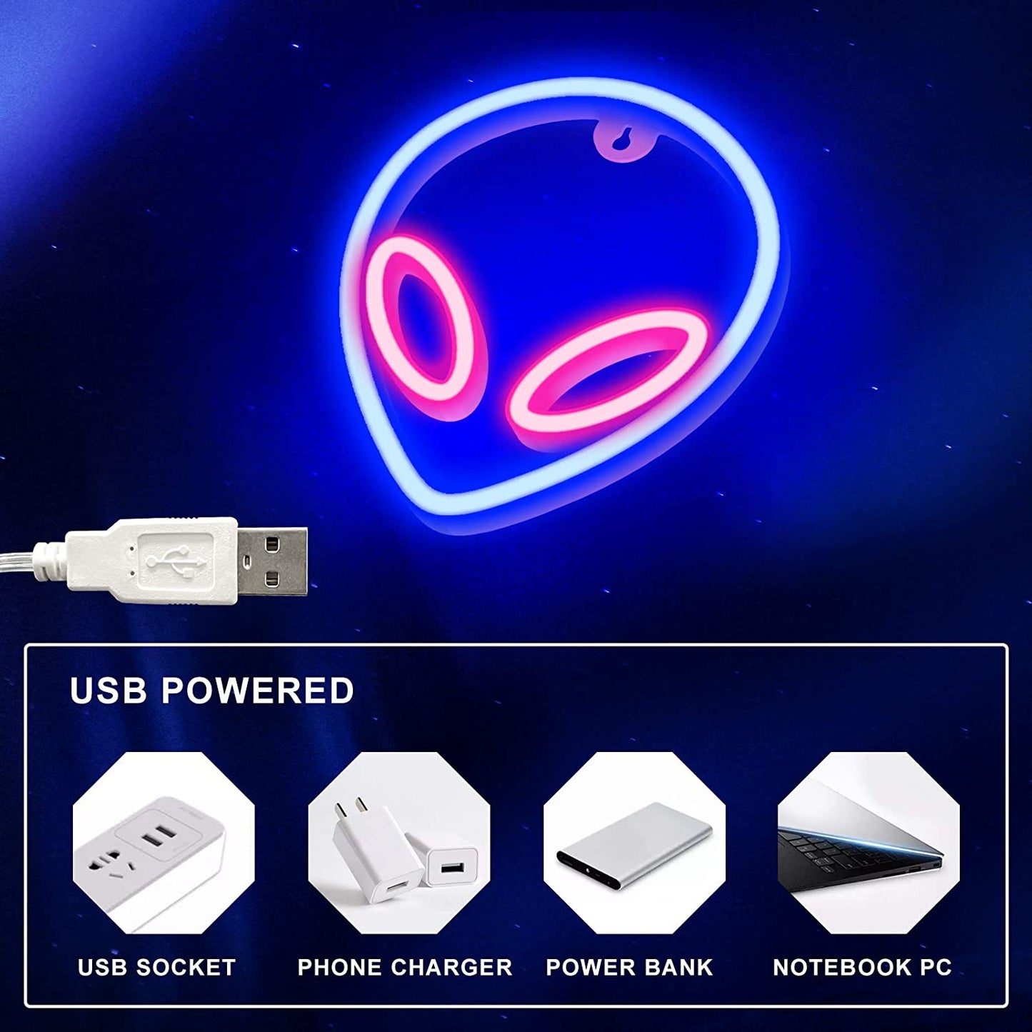 Alien Neon Lights for Room Decor