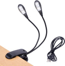 Reading LED Clip Lamp, USB and Battery Operated, Music Stand Light, Ideal For Work and Travel