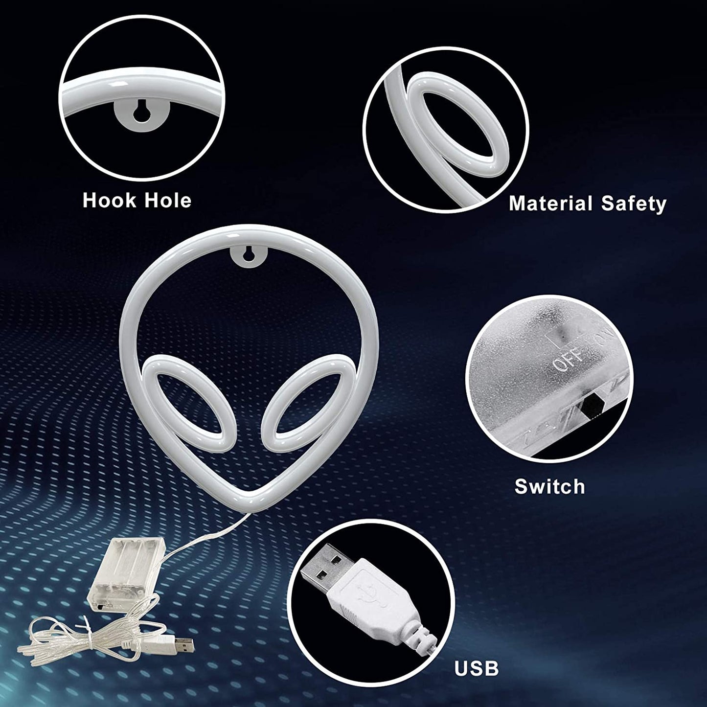 Alien Neon Lights for Room Decor