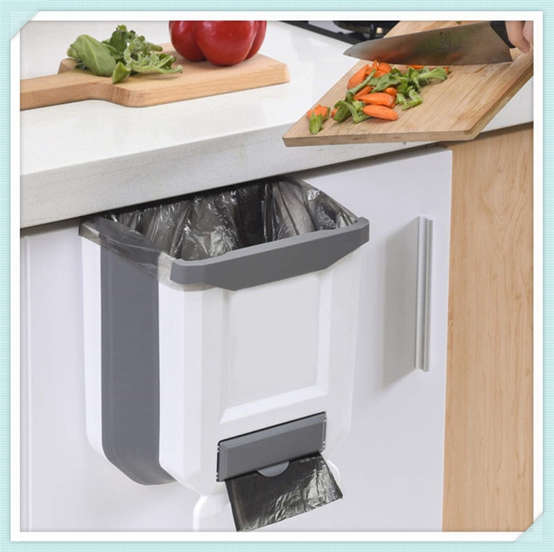 Folding Wall Garbage Bin for Kitchen, Bedroom, Car and Bathroom