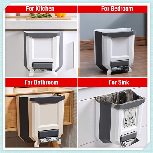 Folding Wall Garbage Bin for Kitchen, Bedroom, Car and Bathroom