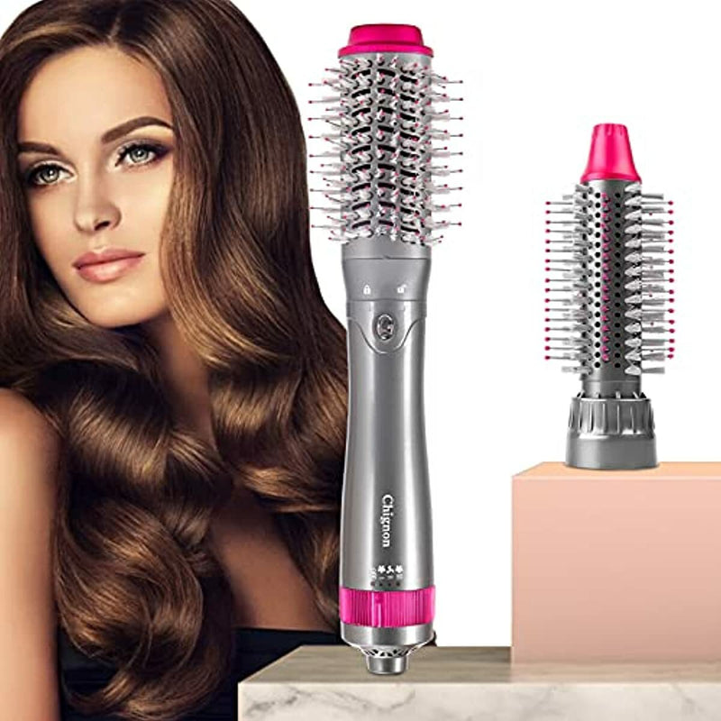 Blow Hair Dryer Brush with Two Interchangeable Brush Head