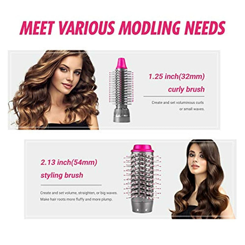 Blow Hair Dryer Brush with Two Interchangeable Brush Head