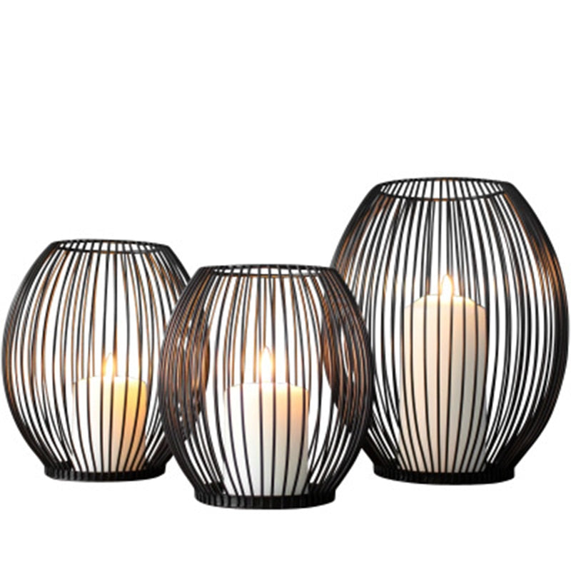 Hollow iron Candle Holder