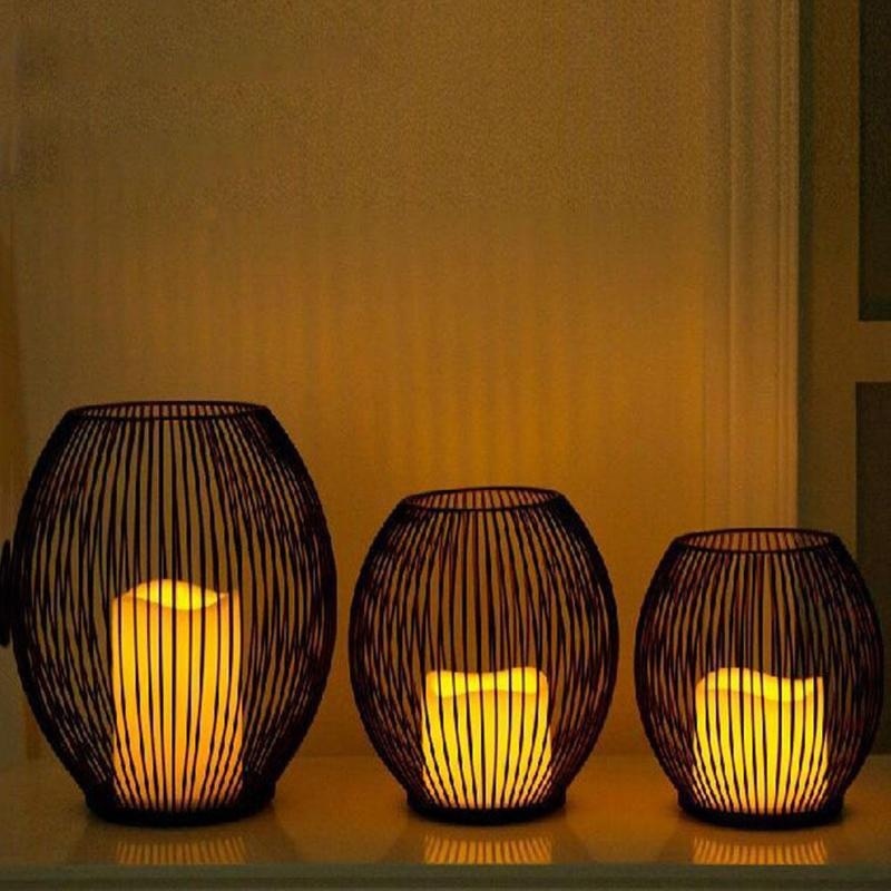 Hollow iron Candle Holder
