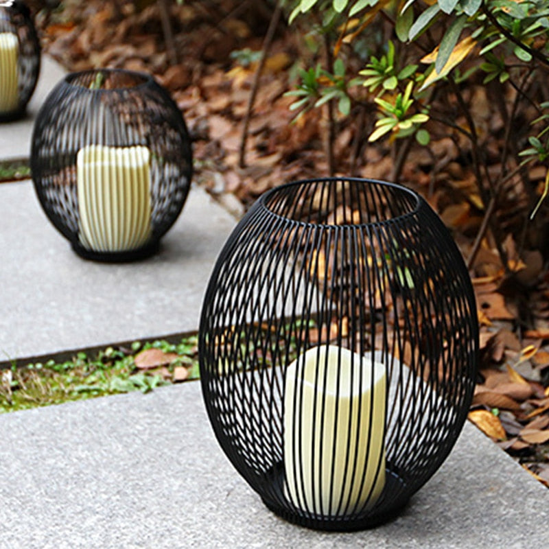 Hollow iron Candle Holder