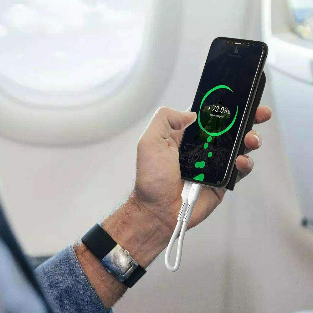 6 Inch Short iPhone Charger USB‑A to USB‑C Cable – Pack of 5