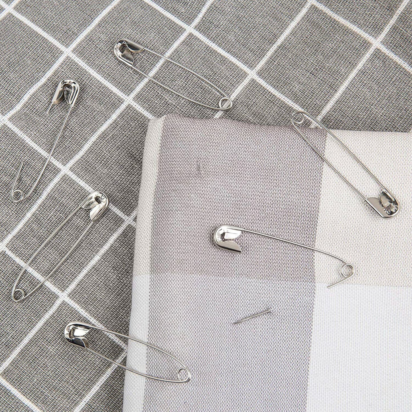 80 pcs stainless steel safety pins - large heavy duty 2.2 inch nickel finish