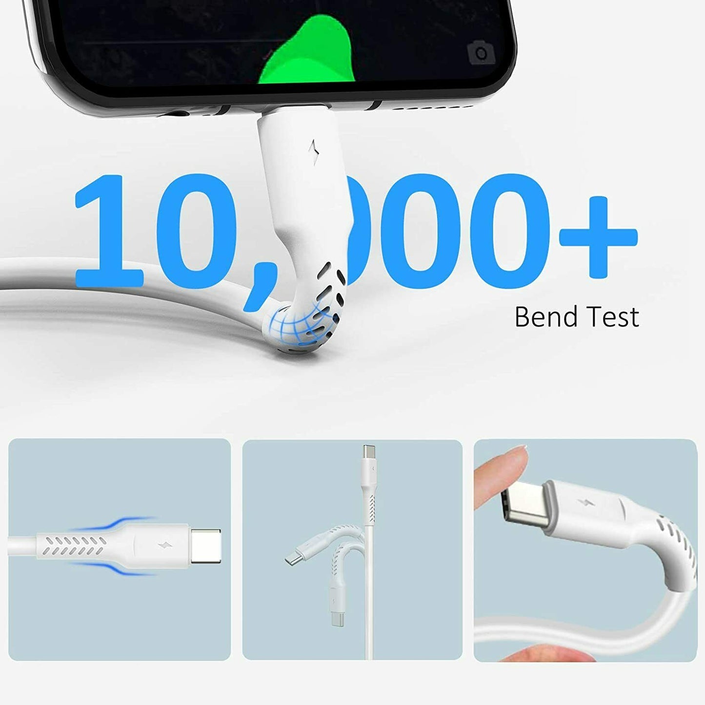 6 Inch Short iPhone Charger USB‑A to USB‑C Cable – Pack of 5